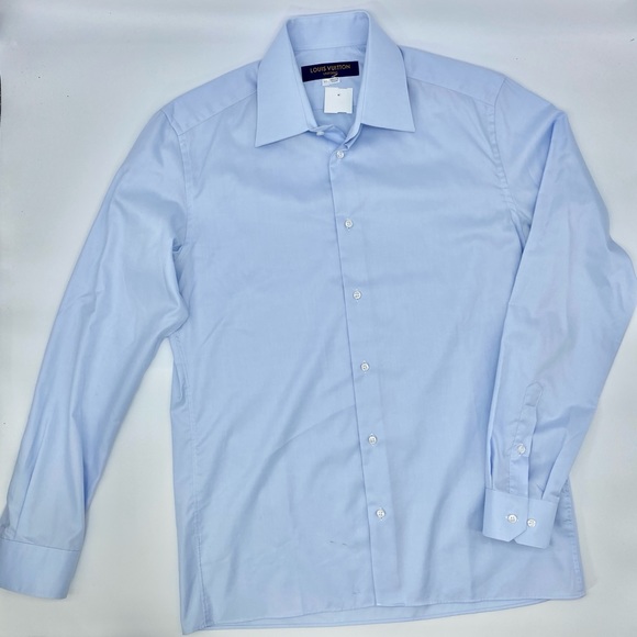 LOUIS VUITTON BUTTON UP DRESS SHIRT BLUE MENS 41